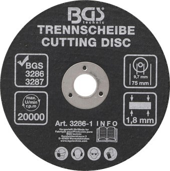 BGS technic 3286-1 Trennscheibe | Ø 75 x 1,8 x 9,7 mm